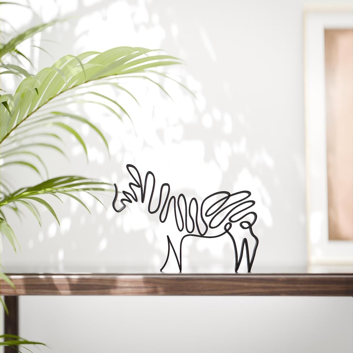 Custom Name Zebra Artistic Line Art Sculpture Personalized 3D Printed Animal Decor Modern Tabletop Ornament for Living Room Study Office Wildlife Theme Decoration - Image 2