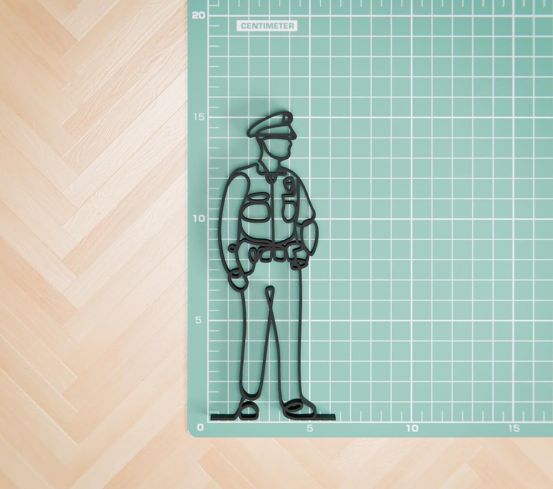 Personalized Police Officer Line Art Figure Plastic Custom Name Service Decor Gift Minimal Home Office Shelf Display Sculpture for Study Room Law Enforcement Family India - Image 4