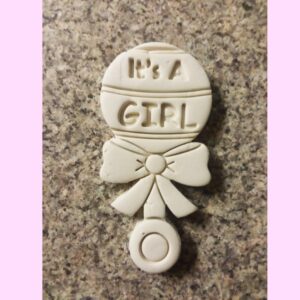 Its a Girl Newborn Baby Rattle Black Cookie Cookie Cutter for Baby Shower Baking Celebration Cookies Announcement Party Treats Fondant Crafts and Newborn Gift Decorations