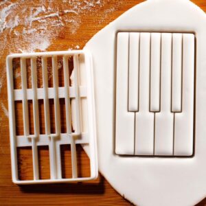 FGAB Piano Keys Cookie Cookie Cutter for Baking Musical Theme Cookies Ideal Pianists Piano Students Teachers Music Recital Gifts Piano Class Party Biscuits Fondant Decorating Tool (ONLY FGAB)