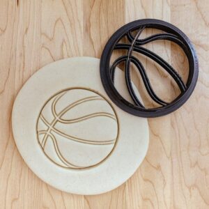 Basketball Cookie Cutter Clay Fondant Cutter and Embosser Stamp Set India Cookie Mold for Shaping and Decorating Cookies Cakes Cupcakes Sports Themed Baking Tools DIY Crafts