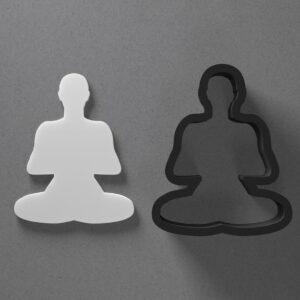 Lotus Pose Meditation Cookie Polymer Clay Cutter with Sharp Tapered Edge Earring Jewelry Tool for Mini Studs Pendant Set Crafting and Baking Cookie Cutter Mold for Yoga and Meditation