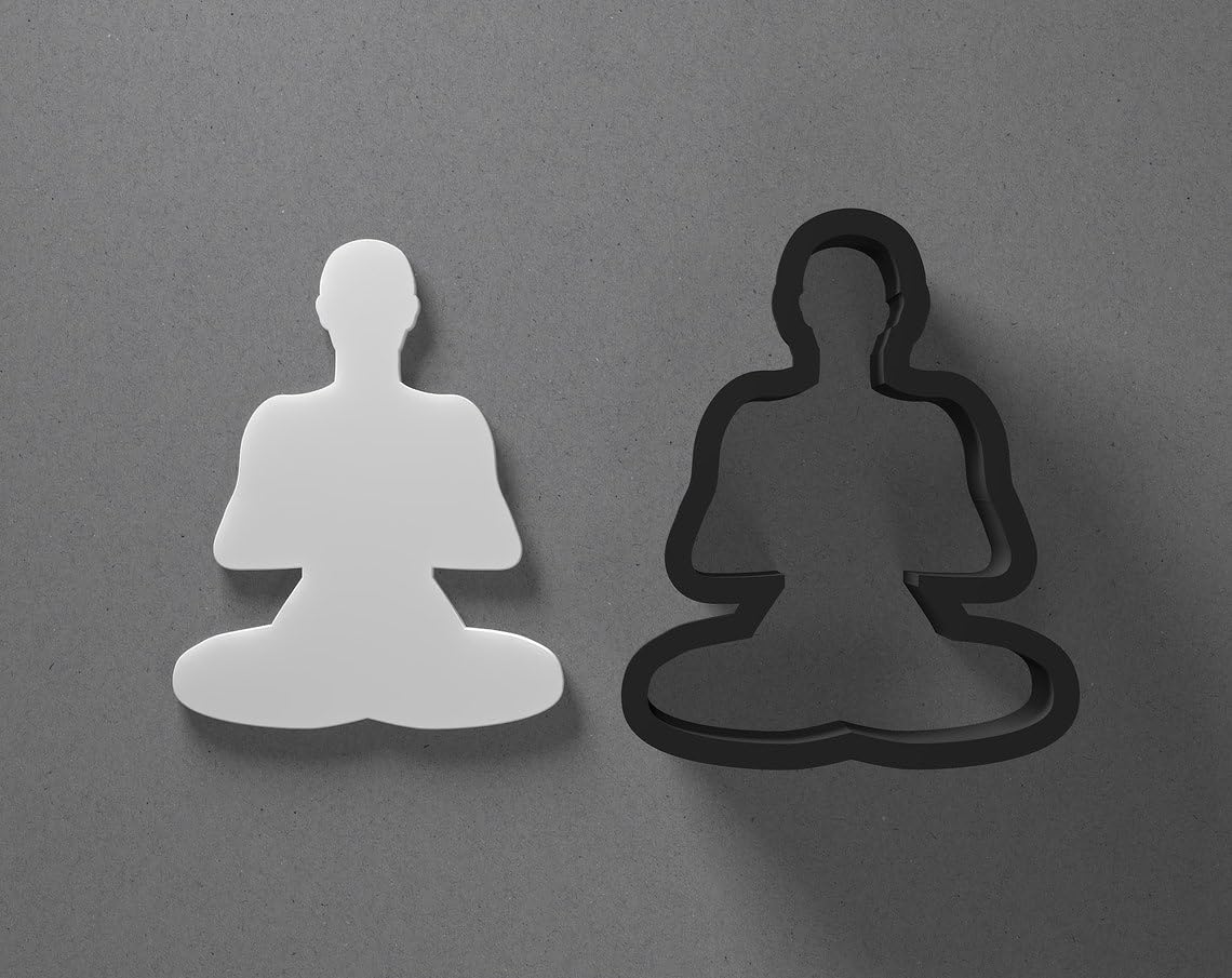 Lotus Pose Meditation Cookie Polymer Clay Cutter with Sharp Tapered Edge Earring Jewelry Tool for Mini Studs Pendant Set Crafting and Baking Cookie Cutter Mold for Yoga and Meditation