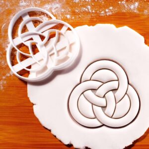 Borromean Rings Cookie Cutter Sacred Geometry Design Interlocking Rings Shape for Baking Math Enthusiasts Unique Occasions Science Themed Parties Educational Treats and Gifts