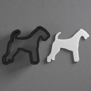 Airedale Terrier Dog Cookie Polymer Clay Cutter with Sharp Tapered Edge for Jewelry Making, Mini Stud Earrings, Pendant Sets, Earring Crafting Tool, Cookie Cutter for Clay and Dough