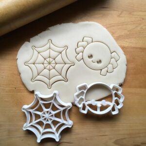 Cookie Set of 2 Spider Web and Spider Cookie Cutters Multi Size for Halloween Baking Tools, Spooky Party Treats, and Kids Activities Made in India Reusable Durable Cookie for Cookies