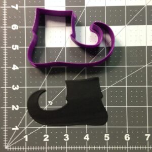 Elf Shoe Black Cookie Cookie Cutter for Christmas Holiday Cookies Santa Workshop Party Baking Fantasy Shoe Treats Fondant Crafts Winter Celebration Decorations and Baking Supplies