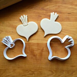 Cookie Set of 2 Beet Cookie Cutters for Garden, Vegetable-Themed Party, Biscuit, Fondant, Sugar Craft, Clay Modeling, Cupcake Decoration, Healthy Eating, Made in India