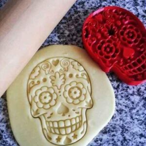 Sugar Skull Cookie Cutter for Baking Fondant Biscuits Clay Crafts Day of the Dead Calavera Shape for Halloween Decorations Kids Activities Party Supplies School Projects and Creative