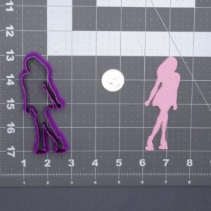 Black Roller Skater 266-G498 Cookie Cutter Silhouette Cookie Skating Theme Baking Tool for Retro Party Cookies Roller Derby Events Cake Fondant Crafts Made in India Fun Sports Gift