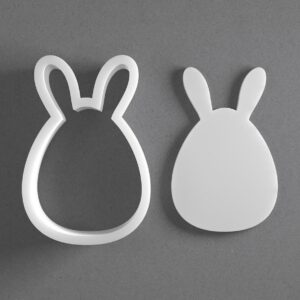 Egg Shaped Easter Bunny Rabbit Cookie Cutter Baking Tool for Cookies Biscuits Fondant Dough Clay Jewelry Making Earring Craft Decorating Holiday Party and Creative Daily Home Use