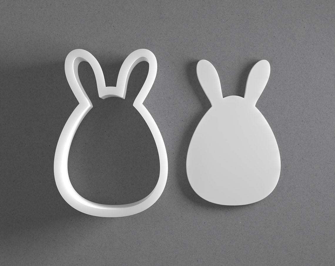 Egg Shaped Easter Bunny Rabbit Cookie Cutter Baking Tool for Cookies Biscuits Fondant Dough Clay Jewelry Making Earring Craft Decorating Holiday Party and Creative Daily Home Use