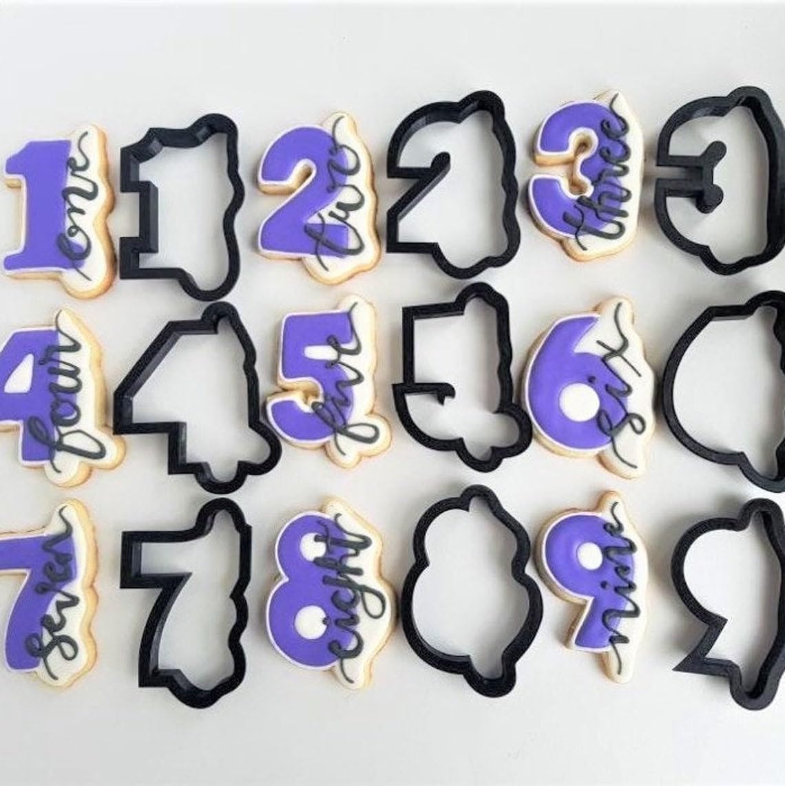 Number with Script Style Cookie Fondant Clay Cutter Set for Personalized Baking and Crafts, India Cookie Mold for Birthday Cakes, Anniversaries, Party Decorations, DIY Projects, - Image 2