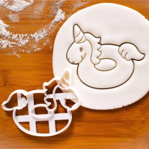 Unicorn Float Cookie Cutter Cookie India Nautical Summer Pool Party Birthday Baking Tool for Kids Beach Themed Celebrations and Fun Outdoor Events Accessories (ONLY Unicorn Float)