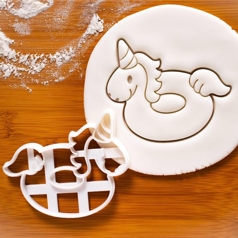 Unicorn Float Cookie Cutter Cookie India Nautical Summer Pool Party Birthday Baking Tool for Kids Beach Themed Celebrations and Fun Outdoor Events Accessories (ONLY Unicorn Float)