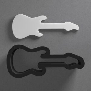 Electric Guitar Music Cookie Polymer Clay Cutter with Sharp Tapered Edge for Jewelry Making, Mini Stud Earrings, Pendant Sets, Earring Crafting Tool, Cookie Cutter for Clay and Dough