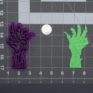 Halloween Black Zombie Hand 266-D978 Cookie Cutter for Spooky Party Baking, Fondant Decoration, Halloween Cookies, Haunted House Treats, Scary Dessert Making and Themed Event Supplies