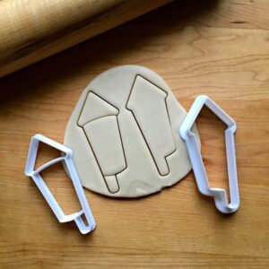 Set of 2 Cookie Firework Rocket Cookie Cutters Multi Size Made in India for Fourth of July Party New Year Celebration Baking Reusable Cookie for Cookies Fondant Crafts Sandwiches