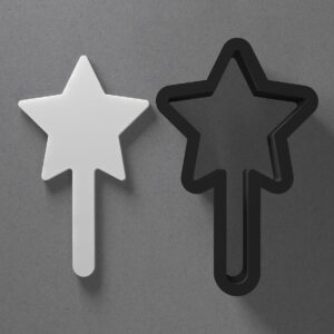Magic Wand Shape Clay Cutter for Earrings and Jewelry Making Sharp Tapered Edge Tool for Polymer Clay Mini Studs Pendant Set Cookie and Fondant Decorations for Baking or Fantasy DIY