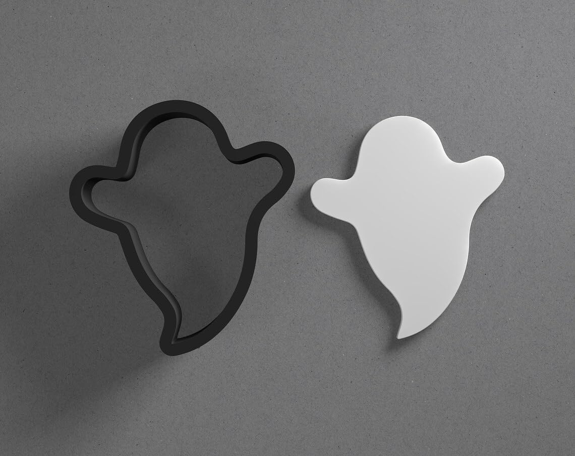 Halloween Ghost Shape Cookie Polymer Clay Cutter With Sharp Tapered Edge Earring Making Tool For DIY Jewelry Pendant Studs Spooky Cookie Cutter For Clay Art Craft Decoration Projects