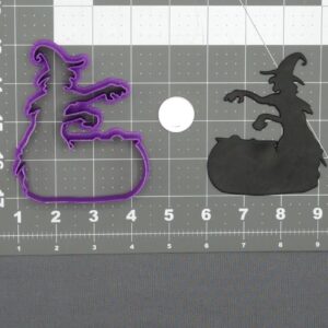 Halloween Witch with Cauldron 266-D860 Black Cookie Cookie Cutter for Spooky Cookies Haunted House Baking Witch Party Treats Trick or Treat Dessert Tool Halloween Decor Supplies