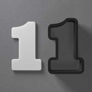 Number 1 One Shape Cookie Polymer Clay Cutter with Sharp Tapered Edge for Jewelry Making, Mini Stud Earrings, Pendant Sets, Earring Craft Tool, Cookie Cutter for Clay and Dough Shaping