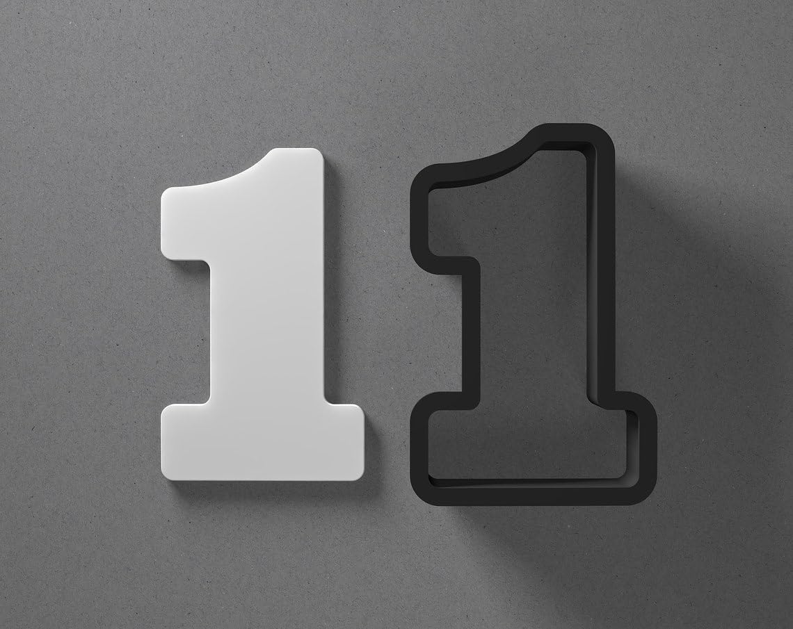 Number 1 One Shape Cookie Polymer Clay Cutter with Sharp Tapered Edge for Jewelry Making, Mini Stud Earrings, Pendant Sets, Earring Craft Tool, Cookie Cutter for Clay and Dough Shaping