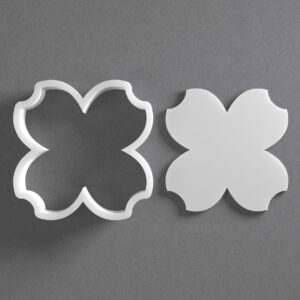 Dogwood Flower Blossom Cookie Cutter Floral Petal Shape Baking Tool for Cookies Biscuits Fondant Clay Jewelry Making Earring Craft Decorating Party and Daily Creative Use