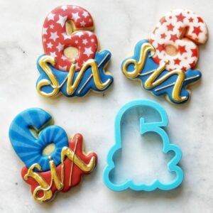 Lettered Number 6 Cookie Cutter Cookie - Suitable Size - Choose Standard or Dishwasher Safe - Made in India - Ideal for Baking, Crafting & Decorating - High-Quality Number 6 Mold