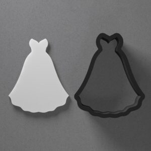 Prom Dress Shape Polymer Clay Cutter with Sharp Tapered Edge for Clean Cutting, Jewelry and Earring Tool for Mini Studs and Pendant Sets, Cookie Cutter for Formal Wear and Party Theme