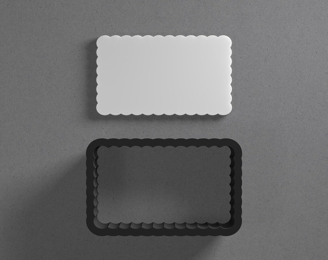 Scalloped Rectangle Clay Cutter for Earrings and Jewelry Making Sharp Tapered Edge Tool for Polymer Clay Mini Studs Pendant Set Cookie and Fondant Decorations for Baking or DIY Craft