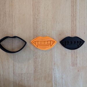 Black Fangs Cookie Cutter and Stamp Set for Baking Fondant Biscuits Clay Crafts Halloween Cake Decorating Vampire Theme Party Supplies Kids Activities and Spooky DIY Art and Craft