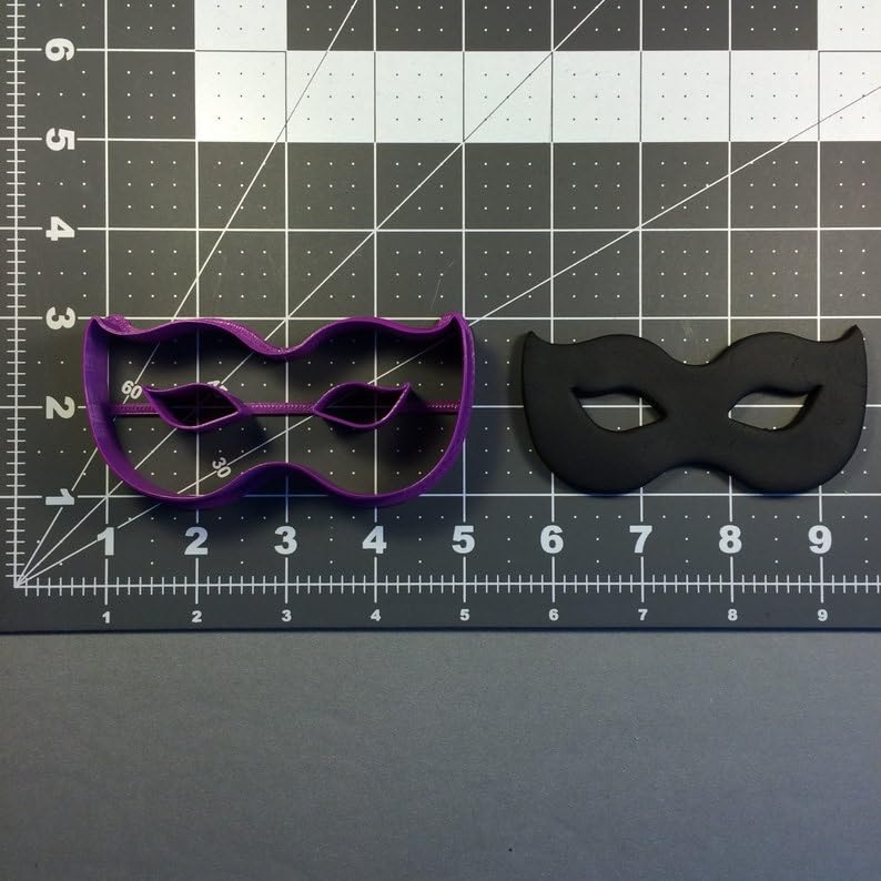 Black Cookie Masquerade Mask Cookie Cutter for Baking Biscuits Fondant Dough Pastry Sandwiches Pancakes Desserts Cake Decorating Tools Holiday Party Supplies and Kitchen Accessories