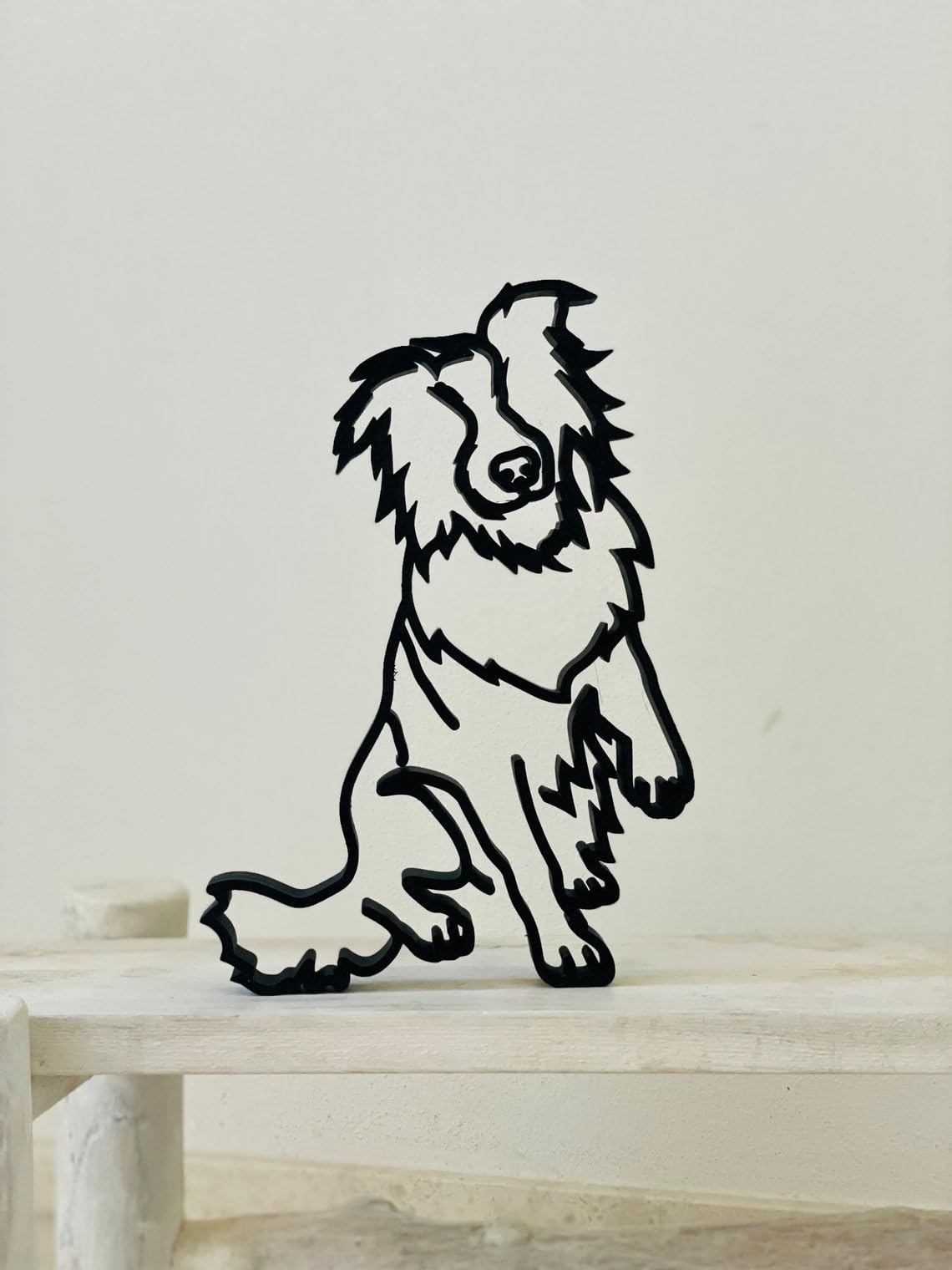 Australian Shepherd Dog Breed Tabletop Statue Figure: Minimalist Art Home Decor, and Shelf Sitter for Pet Lovers