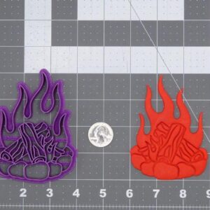 Black Campfire 266 L801 Cookie Cutter Cookie Bonfire Flame Shape Mold for Biscuit Fondant Clay Dough Crafts Baking Decoration Camping Theme Party Favors Outdoor DIY and Art Projects