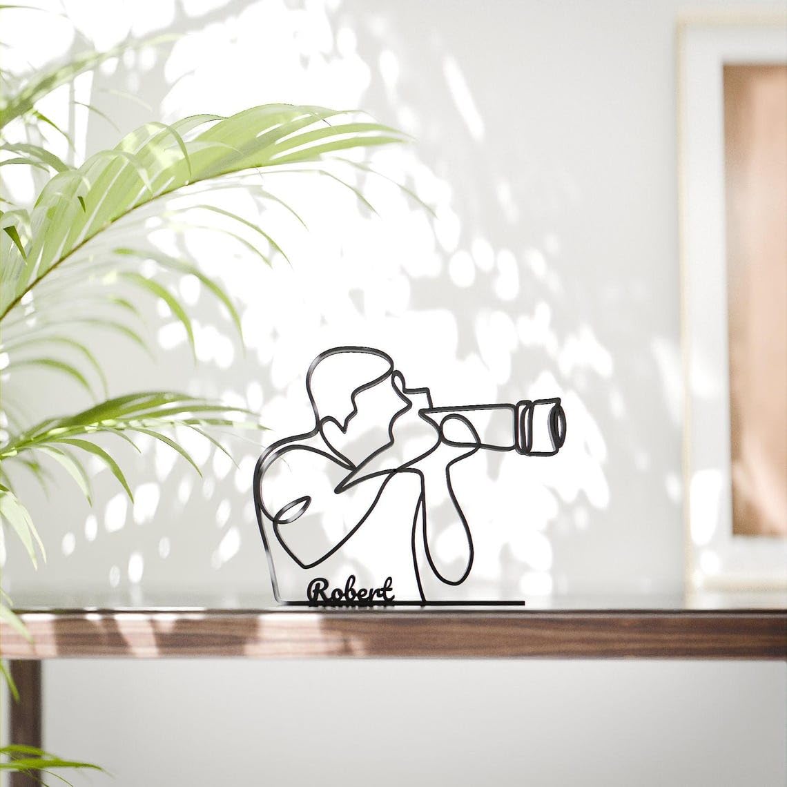Personalized Photographer Minimal Line Art Figure Plastic Name Creative Decor Gift for Desk Shelf Home Office Modern Interior Art Display Inspiration India - Image 2