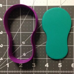 Black Cookie Flip Flop Silhouette 266-A754 Cookie Cutter for Baking Biscuits Fondant Sandwiches Pancakes Pastry Dough Cake Decoration Summer Beach Theme Party Kitchen Baking Tools