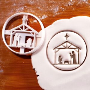 Nativity Scene Cookie Cutter Cookie Biscuit Fondant Clay Mold for Christmas Baking Christian Celebration Baby Jesus Mary Joseph Holiday Religious Theme Party Supplies