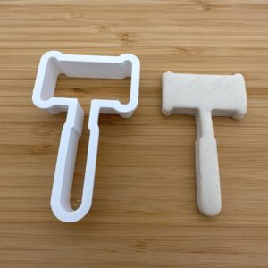 Gavel Shape Polymer Clay Cutter Cookie Fondant Biscuit Cutter Sharp Tapered Edge Tool for Earrings Jewelry Making Court Law Theme Cupcake Decoration Baking Craft Supplies Judge Hammer