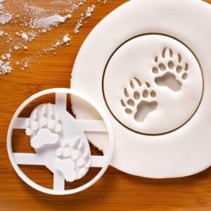 Bear Paw Prints Cookie Cutter for Animal Theme Baking Claw Biscuit Cutter for Grizzly Wildlife Forest Party Gingerbread Crafts Nature Birthday Events and Outdoor-Inspired Treat (ONLY BEAR PAW)