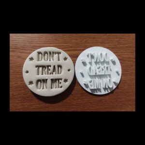 Black Dont Tread on Me Embosser Stamp Cookie Cookie and Cupcake Decorating Tool Made in India for 4th of July Patriotic Baking Homemade Treats Crafts Fondant Decorations