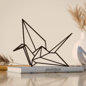 Statue Origami Bird Line Art Sculpture for Home and Office Decor, Unique Bird Art Gift for Minimal Style Lovers, India-Made Custom Abstract Bird Silhouette Table Display