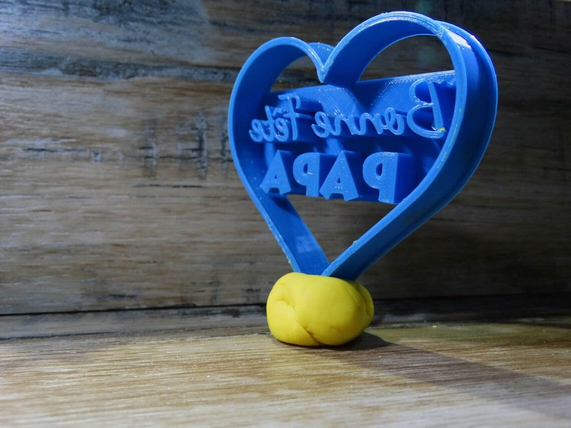 Heart Cookie Cutter Happy Fathers Day Message for Making Shortbread Cookies Pastry Sugar Paste Fondant Cake Decoration Personalized Baking Tool to Celebrate Dad Homemade - Image 4