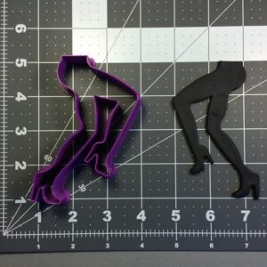 Black Legs in Heels Cookie Cutter for Fashion Theme Baking Tool High Heel Shoe Legs Shape Biscuit Mold for Bachelorette Party Bridal Shower Cookies Fondant Clay Craft Use