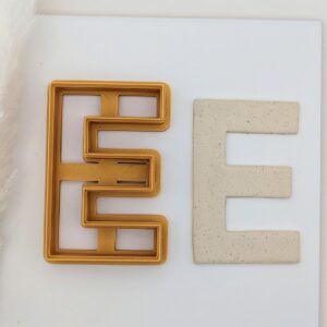 Alphabet Letter E Cookie Cutter for Fondant Polymer Clay Crafts Large Capital E Clay Cutter for Biscuit Dough Personalized Cookies Cake Decorating Tools Educational Baking Supplies