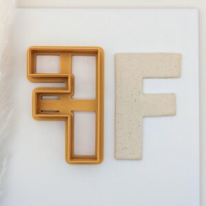 Alphabet Letter F Cookie Cutter for Fondant Polymer Clay Crafts Large Capital F Clay Cutter for Biscuit Dough Personalized Cookies Cake Decorating Tools Educational Baking Supplies