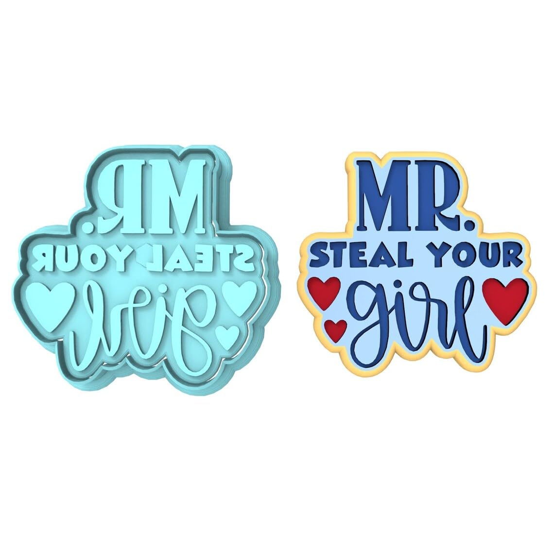 Mr. Steal Your Girl Cookie Cutter Black cookie Stamp and Stencil Set for Fun and Pop Culture Themed Cookies, Humorous Fondant Cutter, Sugar Cookie Mold, Dessert Decorating Supplies Ind - Image 3