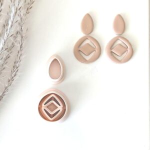 Indie Combo Clay Earring Cutter Set 6 Organic Shape Clay Jewelry Cutters Unique Polymer Clay Earring Cutter Combo Cookie Clay Tools for Handmade Boho Earrings and Fashion Accessories
