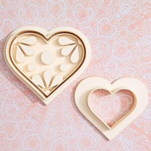 Heart with surprise pinata cookie cutter set for baking celebration cookies fondant cake toppers party treats kids birthday activities love themed crafts and homemade gift baking