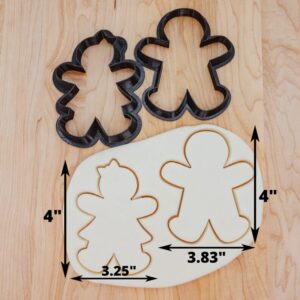 Gingerbread Boy and Girl Set Cookie Cutter Cookie for Fondant, Clay, Dough, Perfect for Holiday Baking, Christmas, Gingerbread Couple Cutter Set, Made in India